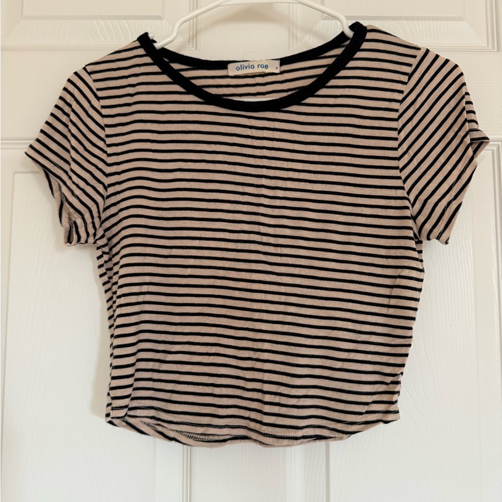 Olivia Rae Classic Black and White Striped Tee
